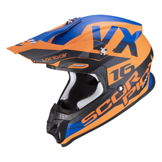 Scorpion Crosshelm VX-16 Air X-Turn Matt Orange-Blau
